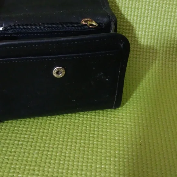 VINTAGE COACH BLACK LEATHER MULTI-FUNCTION KEY CASE PURSE COIN CARD WALLET Sleek - Picture 5 of 8